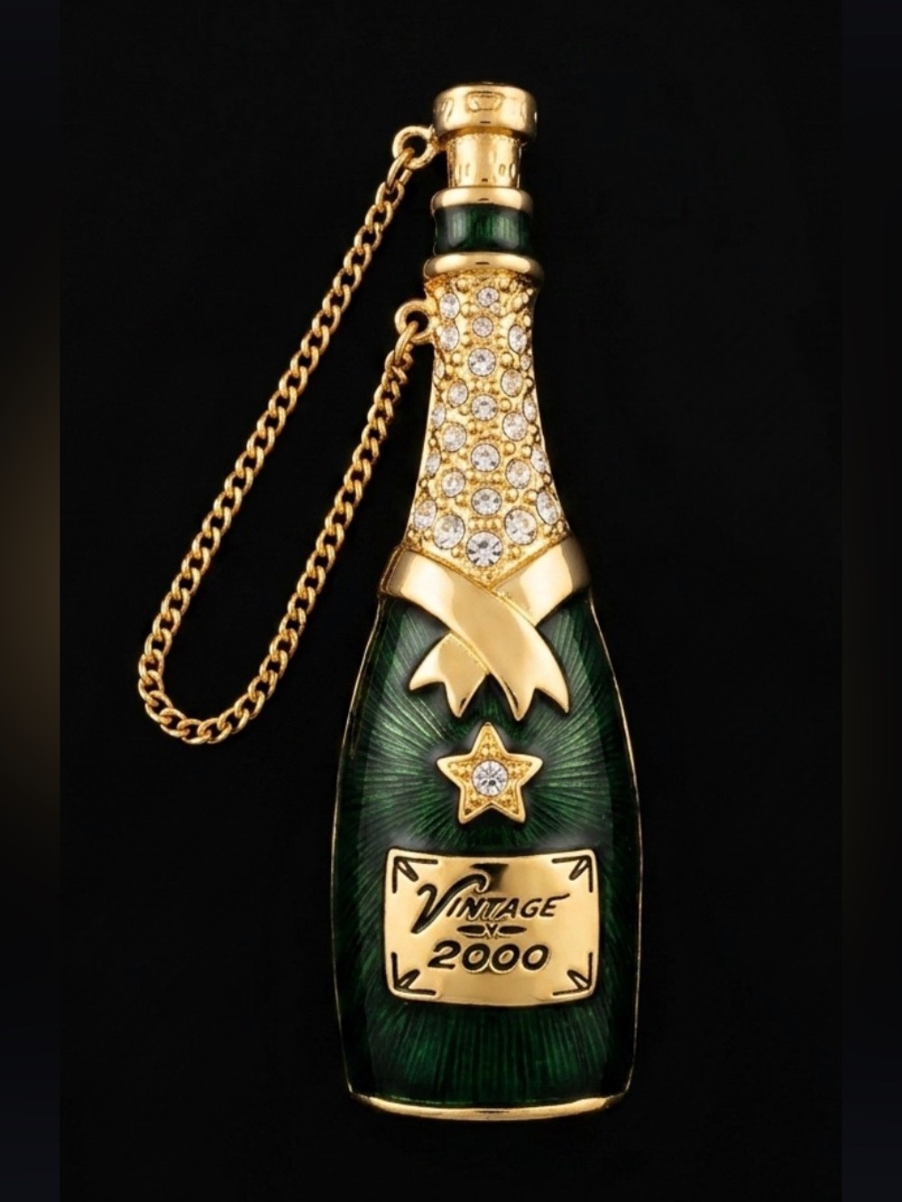 #279 Vintage RJ Graziano “Grand Night” Champagne Bottle Brooch